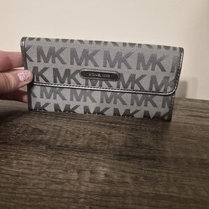 Michael Kors Gray Logo Slim Wallet